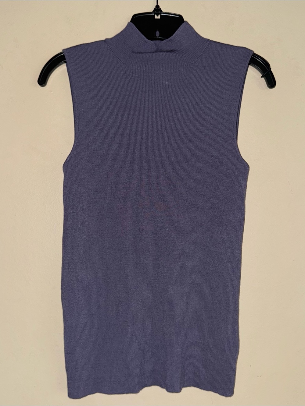 St. John Purple Knit Wool Mock Neck Tank Top Size S